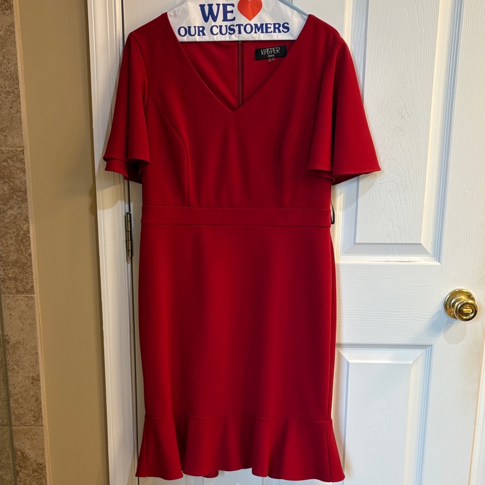 Kasper Red Midi Dress